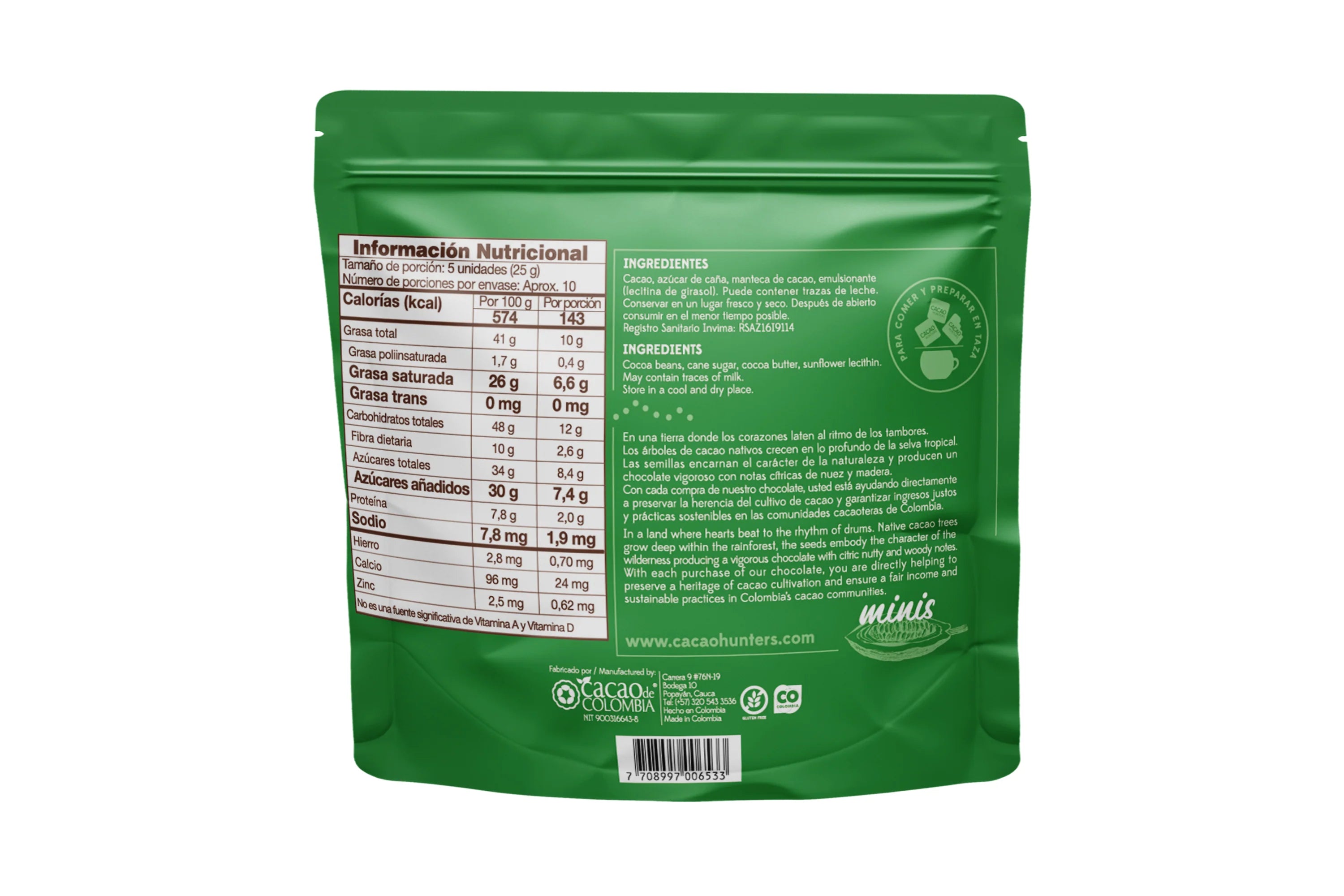 Cacao Hunters Chocolat - Tumaco 70%