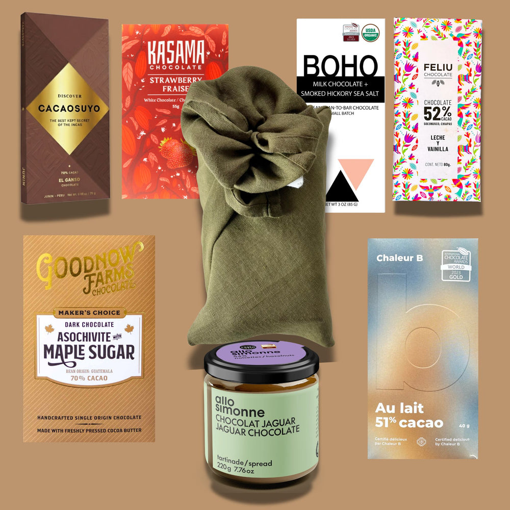 Japanese furoshiki-wrapped chocolate gift box — world's finest craft chocolate