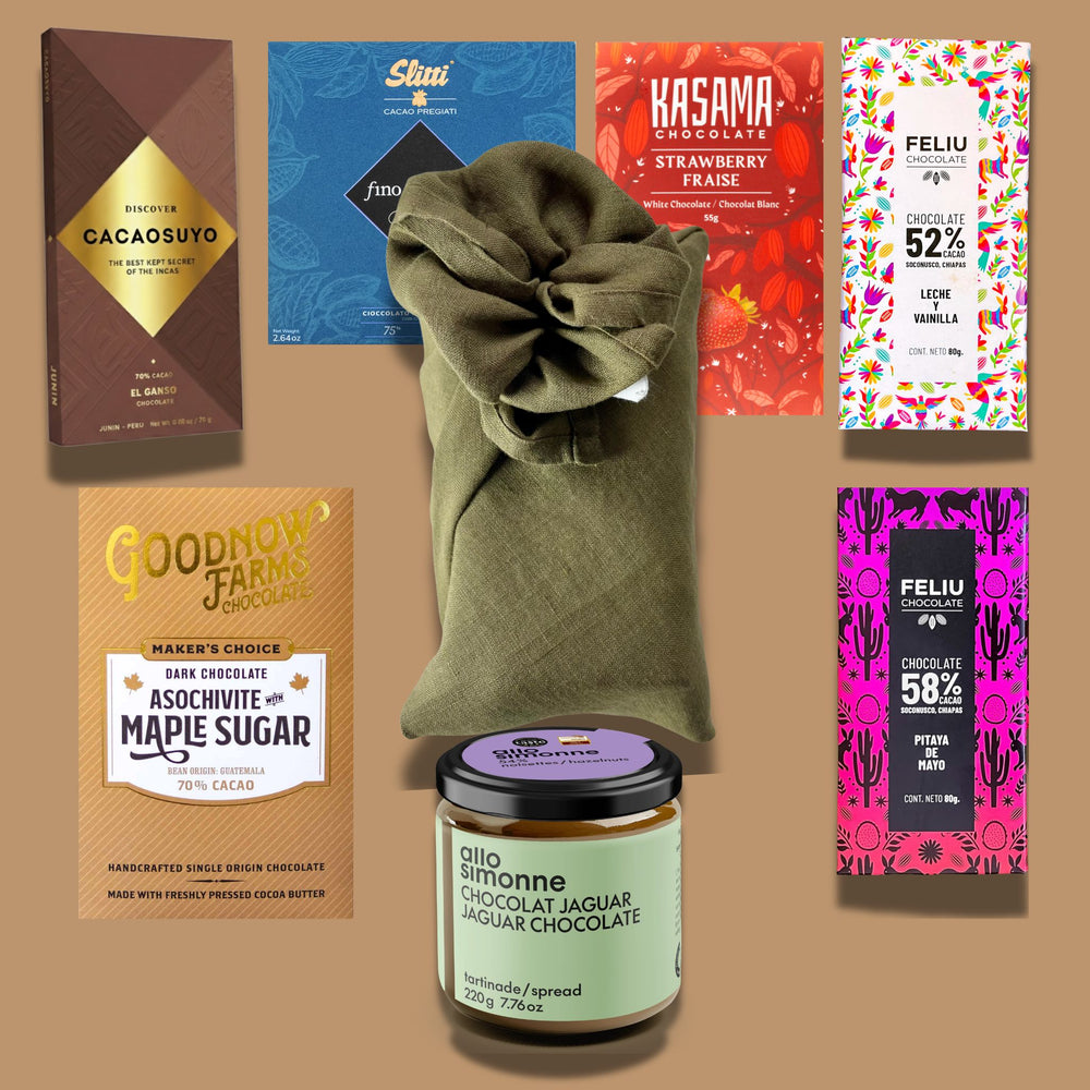 Japanese furoshiki-wrapped chocolate gift box — world's finest craft chocolate